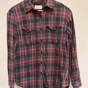 Denim & Supply Ralph Lauren Red and Black Plaid Button-Down Shirt